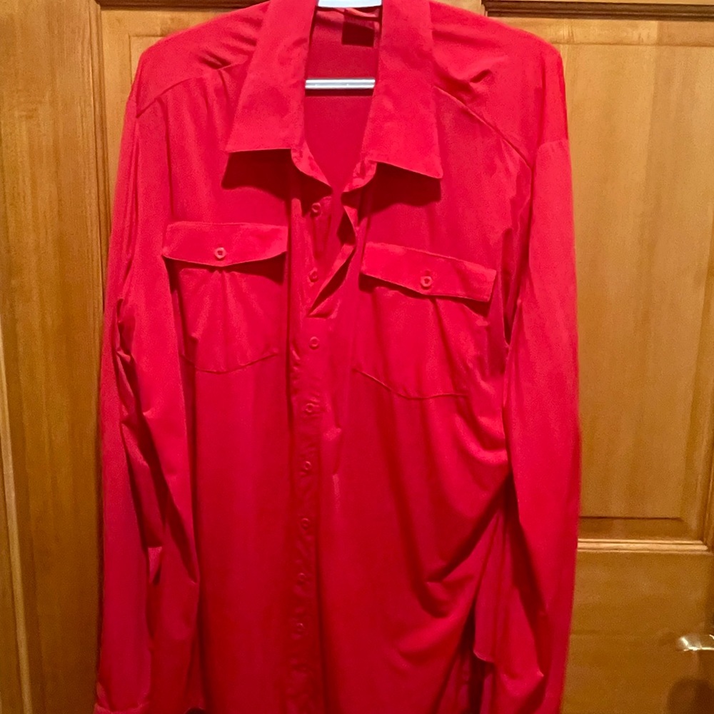 Red cowgirl tuff rodeo shirt XXL